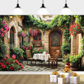12X10ft Italian Theme Backdrop Italy Town Street Backdrop for Photography, Europe Village Town Landscape Photography Background Garden Tea Party Barnner Photo Studio Props, Color-1 by DRGILAU