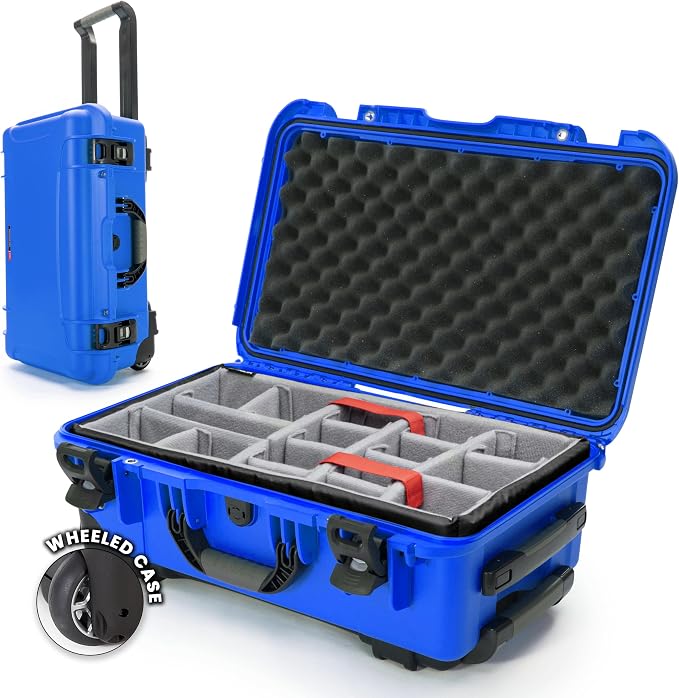 NANUK 935 Hard Case for Camera & Lenses with Padded Divider – Waterproof Equipment Case with Wheels, 22” x 14” x 9” – Dustproof, Impact Resistant, Carry-On Approved for Most Airlines – Blue | 22' x 14' x 9' - Dustproof, Padded Divider - Waterproof Equi... by NANUK