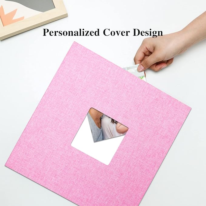 Vienrose Large Photo Album Self Adhesive for 4x6 8x10 10x12 Pictures Linen Scrapbook Album DIY 40 Blank Pages with A Metallic Pen | Linen Cover, Scrapbook, Fits 4X6 8X10 10X12 Pictures, Metallic Pen, Diy - Image 2