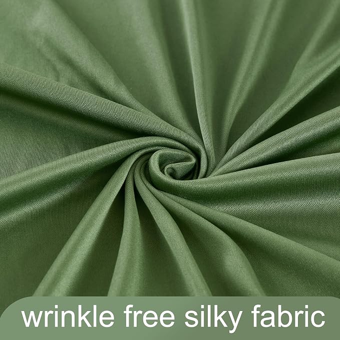 8 Panels Valley Green Backdrop Curtain for Parties Wrinkle Free Dark Green Photo Curtains Backdrop Drapes Fabric Decoration for Weding Baby Shower Birthday Party Photography 40ft(W) x 10ft(H) - Image 7