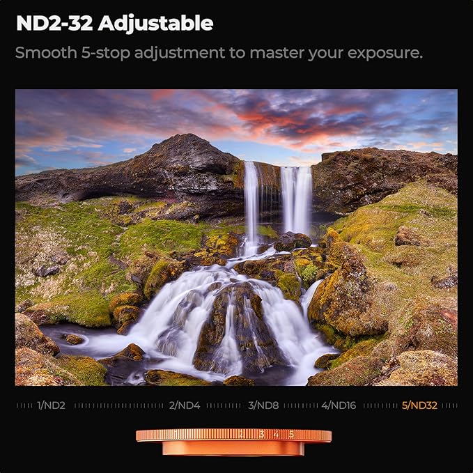 K&F CONCEPT Snap-On ND2-32 Filter Compatible with iPhone 17 Pro & Pro Max | 11.2g Ultra-Lightweight Variable ND Lens Filter with Snap-on Deco Mount, AGC Glass 28-Layer Coating, FA301 - Image 3