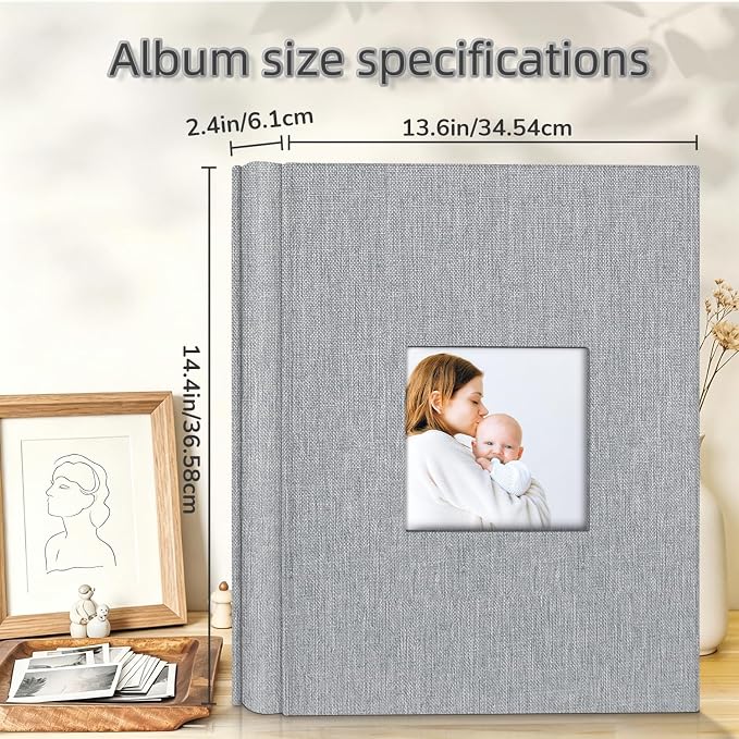popotop Photo Album 4x6-600 Photos Photo Books with 600 Horizontal and Vertical Pockets,Linen Cover Albums for Family Wedding Anniversary Baby Vacation Pictures - Image 4