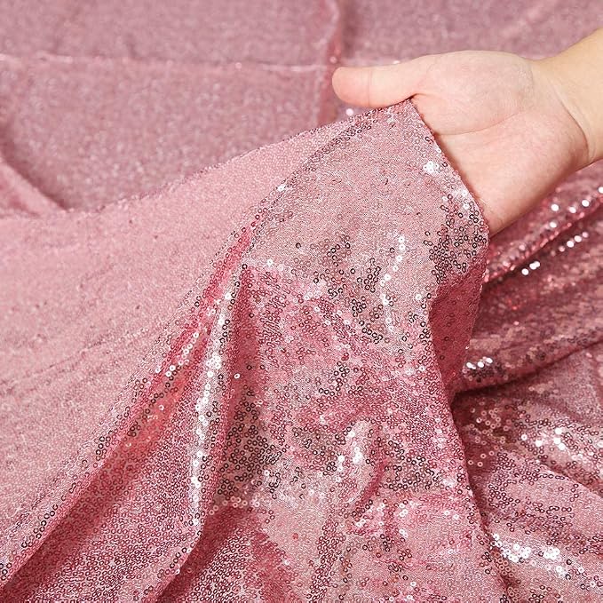 Poise3EHome Fuchsia Pink Sequin Backdrop Curtain, 2 Panels 2Ft x 8Ft Glitter Photography Background for Party Baby Shower Wedding Birthday Christmas Thanksgiving Halloween Decoration - Image 6