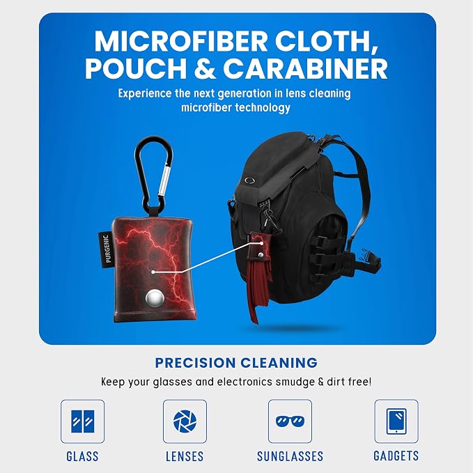 Microfiber Cloth & Glasses Wipes (3 Pack) Lens & Glasses Cleaning Cloth - Eyeglass Cleaner - Camera Lenses & Gadget Delicate Screens - Red - Image 3
