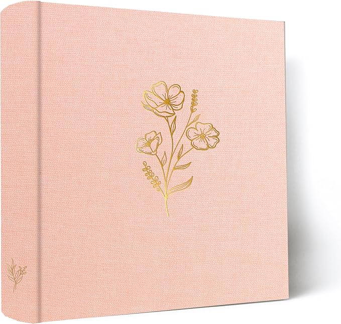 Holoary Photo Album 4x6 200 Photos, 200 Pockets 4”x6” Picture Album, Linen Fabric Cover Big Picture Book for Photos with Writing Area, 4x6 Photo Albums for Family Weddings Travel Memories(Pink) by Holoary