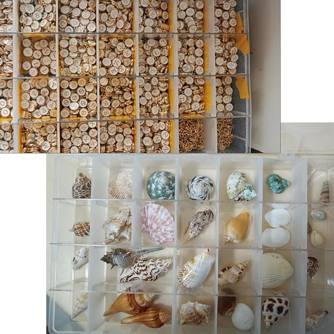 Xiaoyztan 18-Grid Clear Plastic Organizer for Jewelry Beads 2Pcs | 18-grid clear organizer for jewelry, beads, tackle, and small parts - Image 6