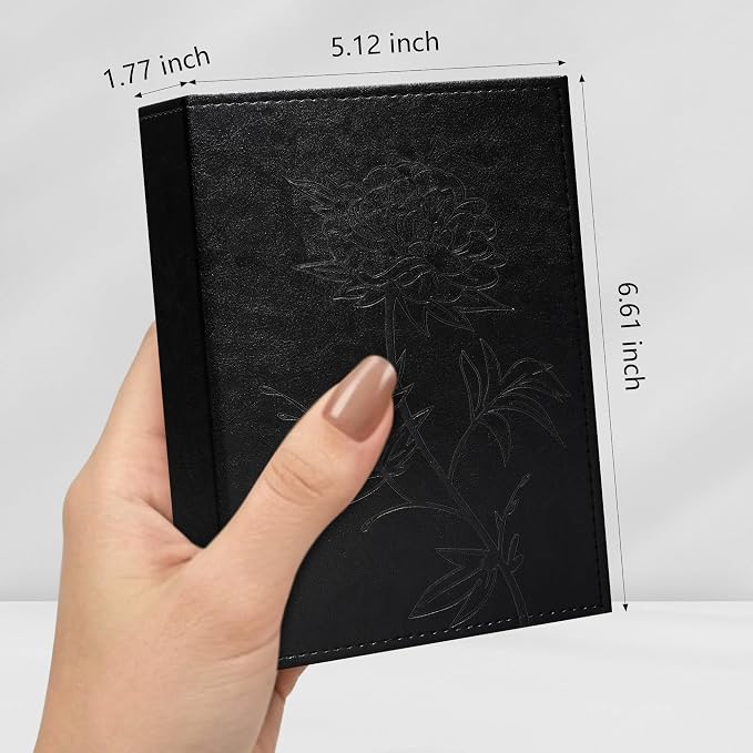 Vienrose 4x6 Photo Album 2 Pack Holds 100 Photos Each Vegan Leather | Vertical pockets, Black, Portable, Memory album, Family Wedding Baby Travel - Image 2