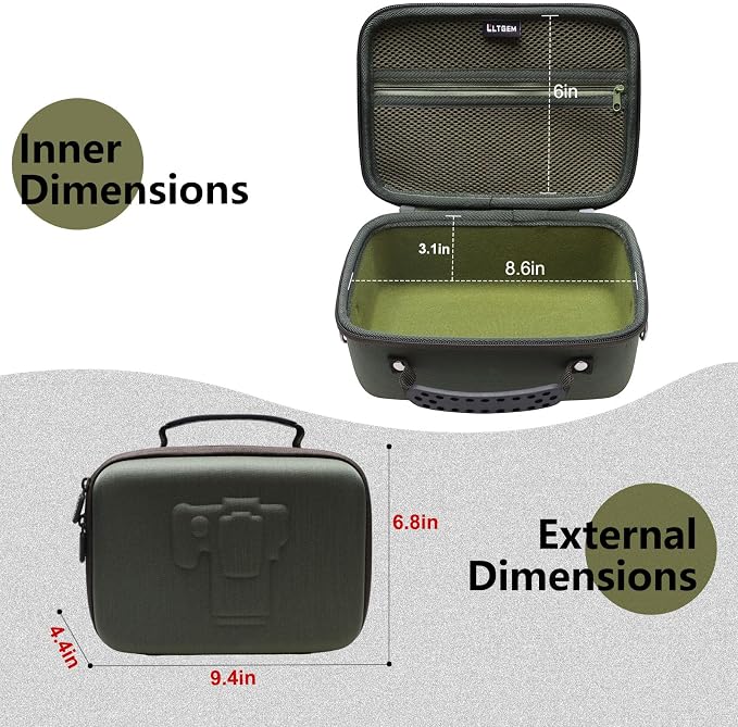 Small Camera Case Bag for Canon EOS Rebel T7/R50//R100 DSLR Camera Green | Hard Carrying Travel Case for Canon EOS Rebel T7/R50//R100/R6 Mark II/R8/R6 Mark III/R50 V/T6/R10/R5 Mark II DSLR SLR Camera - Image 2
