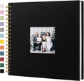 10"x10" Scrapbook Photo Album Linen Cover 20 Sheets 40 Pages White Paper | Black Hardcover Kraft White Pages Memory Book, for Travel Wedding Guest Book Christmas Baby Shower Fits 4x6 & Instant Photos by Hiwhy