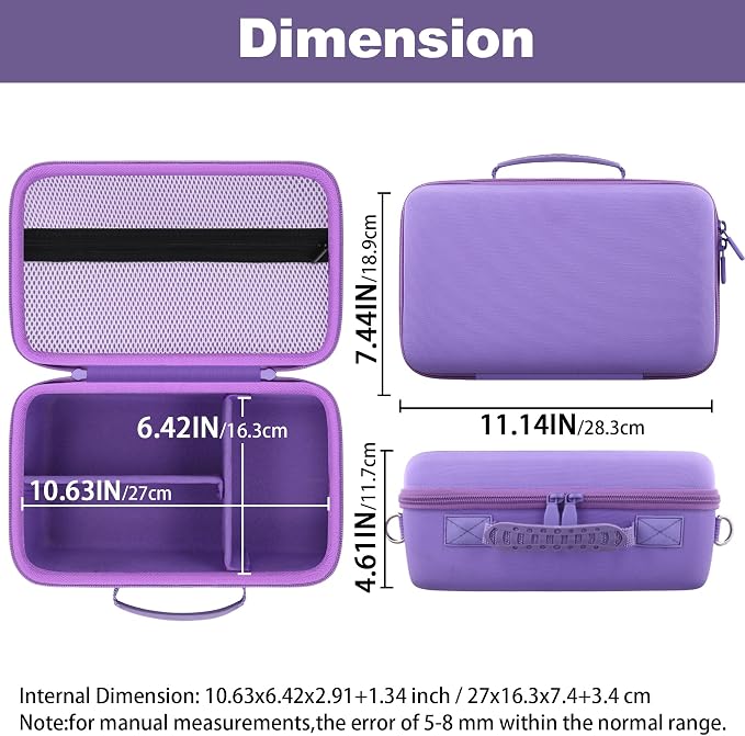 khanka Camera Case for Canon EOS Rebel R6 V/T7/T100/T6/R50/R100/R5/R7/R8/R6 Mark II/SL3 DSLR Camera,Travel Carrying Case for Canon EOS Rebel Camera and 18-55mm/18-45mm Lens(Purple Case Only) - Image 7