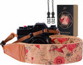 Padwa Lifestyle Cork Camera Strap - 2" Top Layer Cowhide Head Camera Straps for Photographers,Natural Log Crackle Art Print Style,Soft Chamois Velvet Padded Strap Quick Release fits All Cameras by PadwaLifestyleCameraStrap