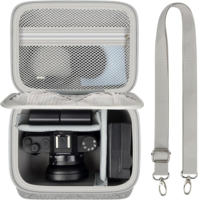 ANKHOH Vlogging Camera Case for Duluvulu/Zostuic/YIGLLO/Gavonde/Canon/Kodak | SD Card & Battery Storage, Accessory Pocket, Travel Carrying Bag, Case Only, For Creators Photography & Travel, Purple by Ankhohstoragehardcase