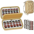 Game Card Case for Nintendo Switch, 72 Games and 144 MicroSD Cards, Gold | Hard EVA Memory Card Organizer with Removable EVA-PVC Trays, Fitted Slots and Finger Grooves for Easier Browsing by GWCASE