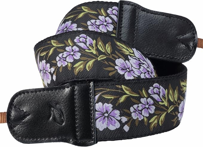 Padwa Lifestyle Purple Flower Camera Strap - 2" Double Layer Cowhide Head Camera Straps for Photographers，Adjustable Neck & Shoulder Vintage Jacquard Embroidery Flower Cotton Strap for all Cameras - Image 7