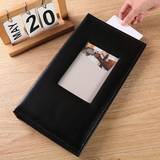 Vienrose Photo Album 4x6 Holds 300 Photos, PU Leather Cover Picture Book with 300 Horizontal Pockets, Slip-in Photo Album for Wedding, Baby Memories, Family, Acid-Free Photo Storage Gift, Black - Image 3