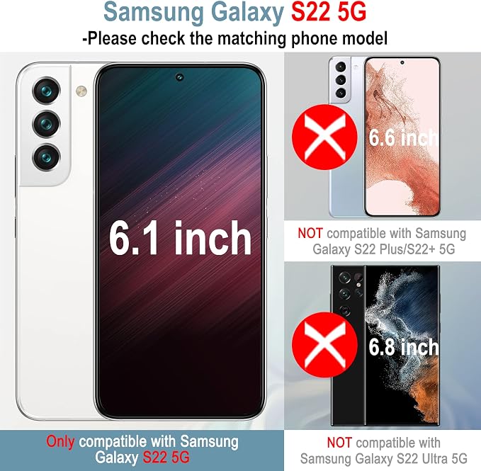 AACL 3-Pack for Samsung Galaxy S22 Screen Protector Film [6.1"] | with 2-Pack Camera Lens Protectors, Fingerprint Unlock, Anti-Scratch, Case-Friendly, 7H Hybrid Film [Not Glass] - Image 2