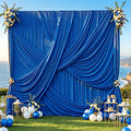 50x12 ft Royal Blue Backdrop Curtains for Weddings, Birthdays and Photos | 10 Panels 5x12 ft, Wrinkle-Free Polyester Drapes, Washable, Ironable, 4 in Rod Pocket for Baby Showers Photography Background by PartyVillage
