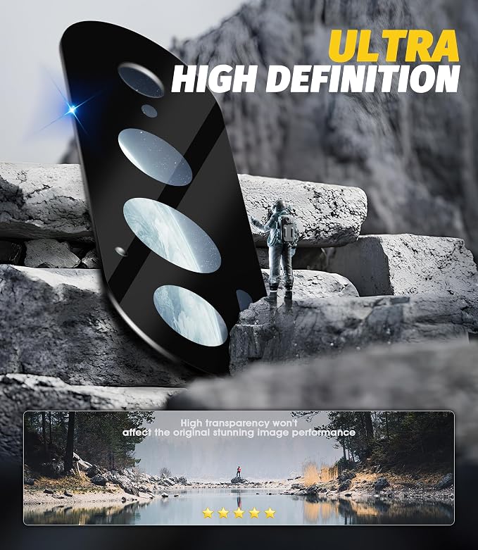 Orzero (5 Pack Camera Lens Protector Compatible for Google Pixel 11 Pro XL, Protector de Cámera Tempered Glass 9H Precise Camera Cutouts Anti-Scratch Does Not Affect Night Shots and Flash - Image 6