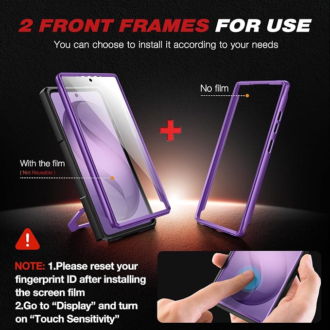 TONGATE Magnetic Stand for Samsung Galaxy S26 Ultra Case, Compatible with Magsafe, [Camera Cover & 2 Front Frames][Military Drop Protection] S26 Ultra Case Built-in Screen Protector & Belt Clip,Purple - Image 5