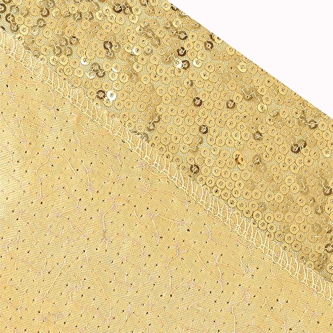 SquarePie 4x8ft Gold Sequin Backdrop, High Density Non-Transparent Glitter Curtain for Photography, Birthday, Wedding Party Decorations, Thick Solid Background with 4" Rod Pocket, 1 Panel - Image 8