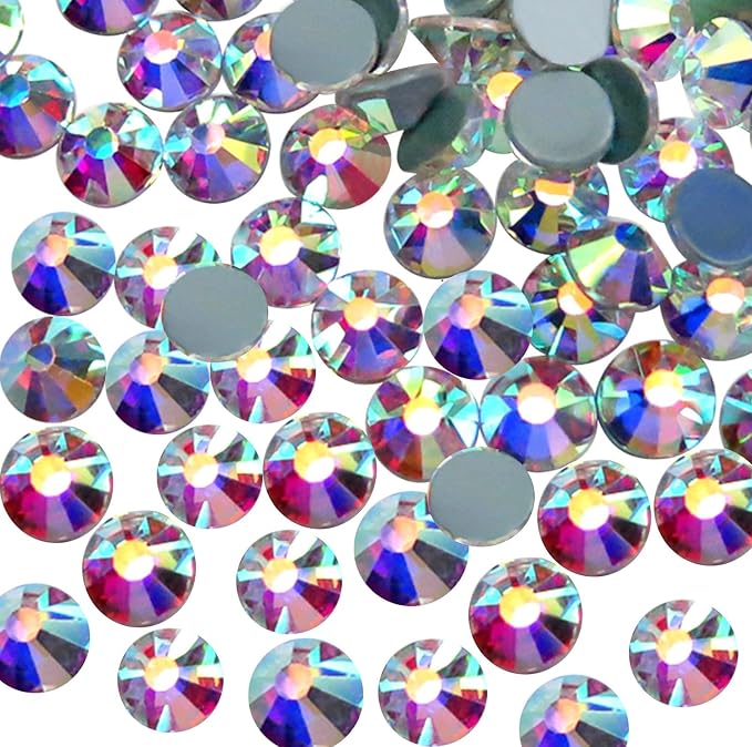 Jollin Hotfix Rhinestones Flatback Crystal Gems 2mm SS6, Crystal AB | 2880pcs Hot Fix Crystals Glass Rhinestones for Bedazzling, Crafting, Clothes, Shoes & Accessories DIY Decoration by Jollin