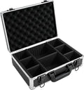 Aluminum Storage Case with Adjustable Dividers, Multi-Function Lockable Storage Carrying Case for Graded Card, Barber Tools, Makeup Tools, etc (Medium) ﻿ by ITHWIU