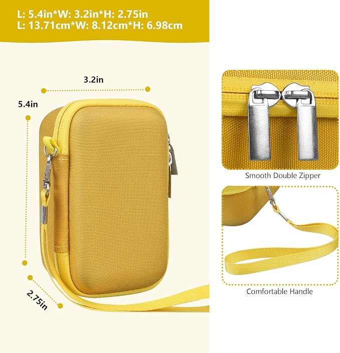Carrying Case for Canon PowerShot SX740 HS, SX730 HS Camera, Yellow | SX720 HS, SX620 HS, G7 X Mark III, G7 X Mark II Digital Camera, Storage Holder Travel Bag with Mesh Pocket for Battery Pack - Image 3
