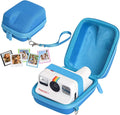 Camera Case for Polaroid Go/Go Gen2/3 Instant Print Camera, Blue | Hard Case for Polaroid Go, Travel Storage Bag, with 5 Go Magnetic Picture Frames, Handle Strap, Robust Protection, No Camera by wogozan