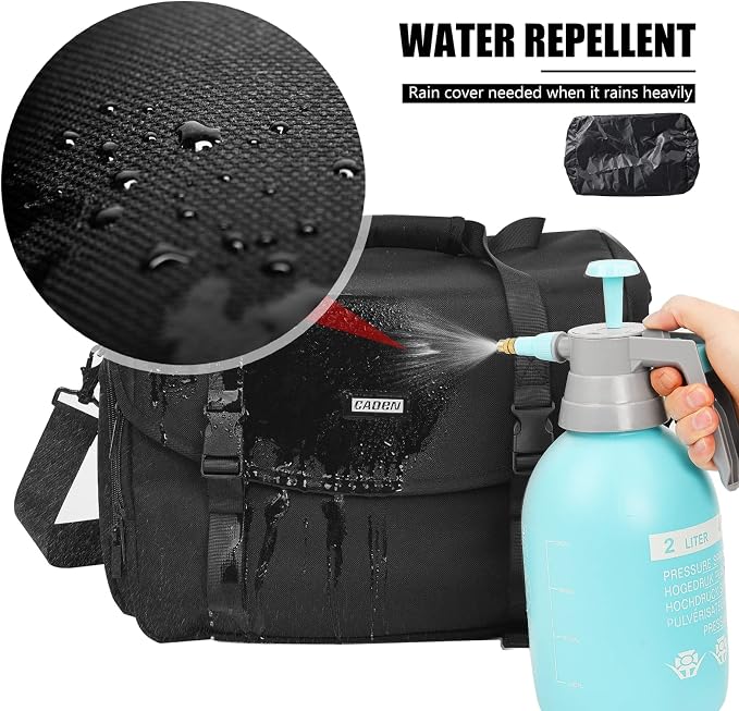 CADeN Camera Bag Case Shoulder Messenger Bag with Tripod Holder Compatible for Nikon, Canon, Sony, DSLR SLR Mirrorless Cameras Waterproof (Black, Large) - Image 4