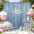 10x10ft Dusty Blue Sequin Backdrop Curtains, Wrinkle Free Glitter Backdrop Drapes for Wedding Parties Photography Stage Decor, Non-Shedding 2 Panels Set (5x10ft Each) by Outpain
