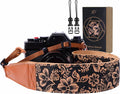 Padwa Lifestyle Cork Camera Strap - 2" Top Layer Cowhide Head Camera Straps for Photographers,Natural Log Crackle Art Print Style,Soft Chamois Velvet Padded Strap Quick Release fits All Cameras by PadwaLifestyleCameraStrap