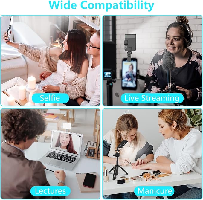 Anautin 60 LED 2200mAh Rechargeable Selfie Light, 7 Modes, 10-Level Brightness, Portable Clip on Light for Phone/Tablet/Laptop, Zoom Call Vlog Makeup TikTok Video Fill Light - Image 9
