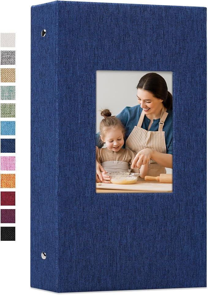 Vienrose 4x6 Photo Album,300 Pockets,Linen Cover with Window,Blue | Linen Hardcover, Slip In Photo Book, Family Memory Album, Travel Keepsake by Vienrose
