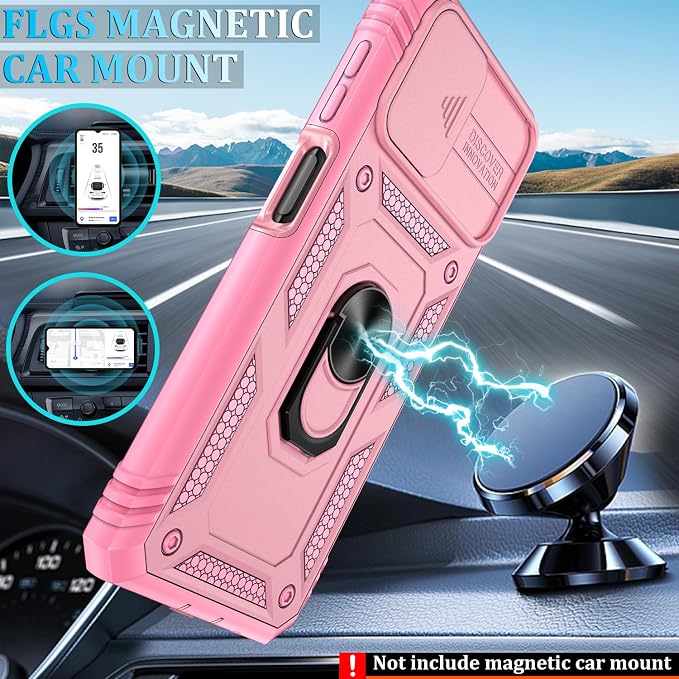 Gritup for Galaxy A12 Phone Case Military-Grade Shockproof with Kickstand | with 2 PCS Screen Protector, Slide Camera Cover, Heavy Duty Outdoor Protection Full Body Funda para Galaxy A 12 Cover-Pink - Image 6