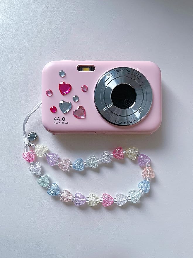 Drawwind Phone Charm Beaded Wristlet Strap Universal Cell Phone Lanyard Cute Bracelet Wrist Strap Beaded Chain String Handmade Accessories for Case Camera Bags (Hearts Galore) - Image 4
