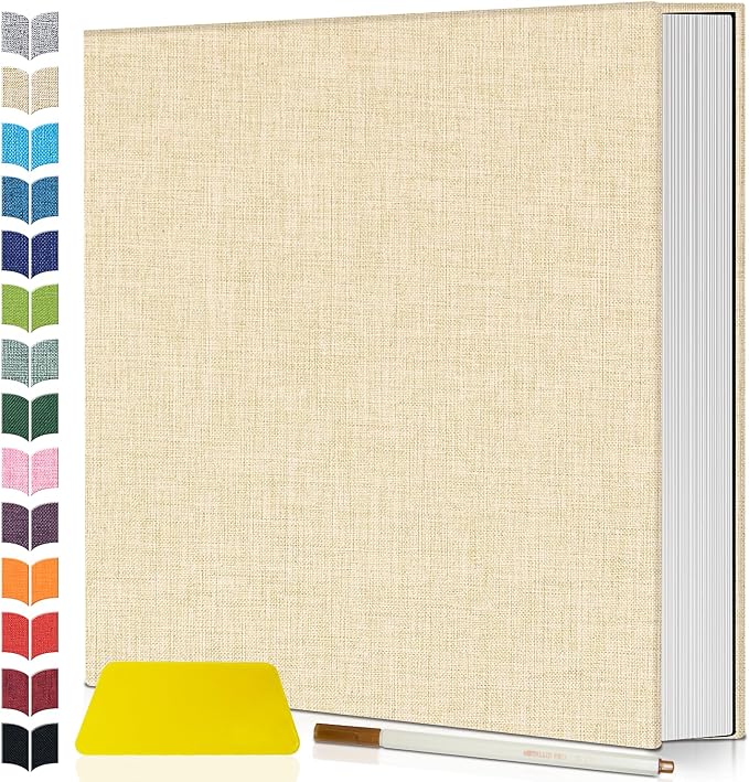 Artfeel Photo Album Self Adhesive Scrapbook,60 Pages Large Photo Book for 4x6,5x7,8x10 Pictures,DIY Album for Baby Wedding Family Travel Birthday,with Metallic Pen and Scraper by Artfeel