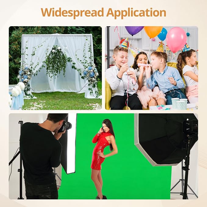 10x7ft Photo Backdrop Stand Kit with 6x9ft Green Backdrop Screen | Portable Photography Frame, Adjustable Support kit with 6 Clamps, Carry Bag for Photo, Video Recording, Streaming, Decoration - Image 7