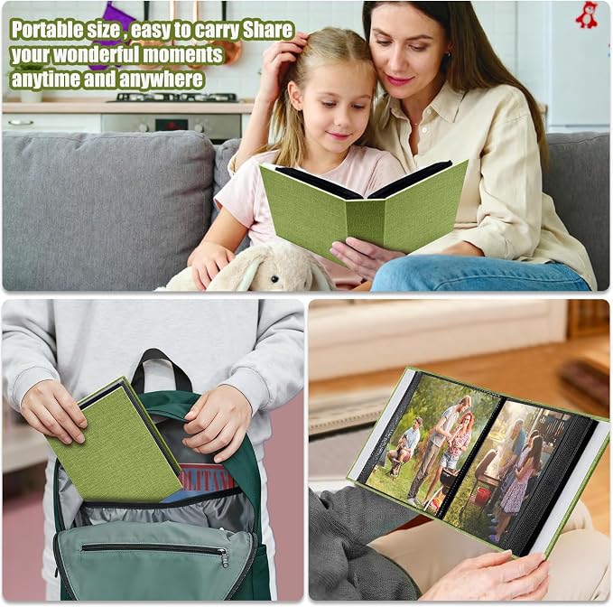 Photo Album 4x6 100 Pockets for Wedding Gifts,Linen Hardcover Picture Albums for Family Anniversary Baby Vacation Pictures - Image 7