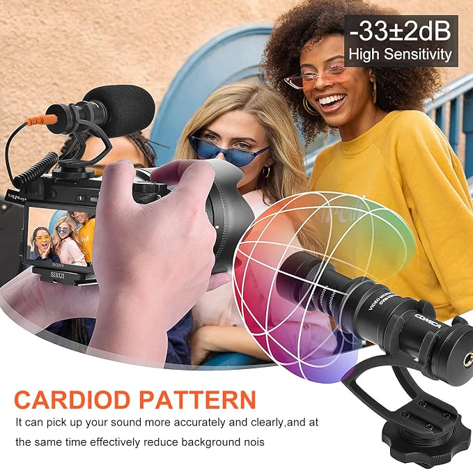 COMICA CVM-VM10II Universal Shotgun Microphone for Camera, iPhone, Android | Noise Cancellation, Cardioid Polar Pickup, Professional Video Mic for YouTube, TikTok, Vlog, Interview, Video Recording - Image 4