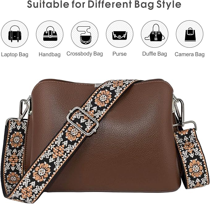 Replacement Purse Strap Shoulder Strap Adjustable Crossbody Strap for Women Crossbody Wide Shoulder Bag - Image 2