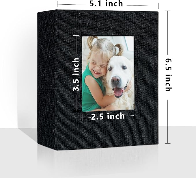 Vienrose 4x6 Small Photo Album, 2 Pack, 100 Photos, Black | Linen Cover, Mini Photo Album, Baby Memory Book, Wedding Family Travel - Image 2