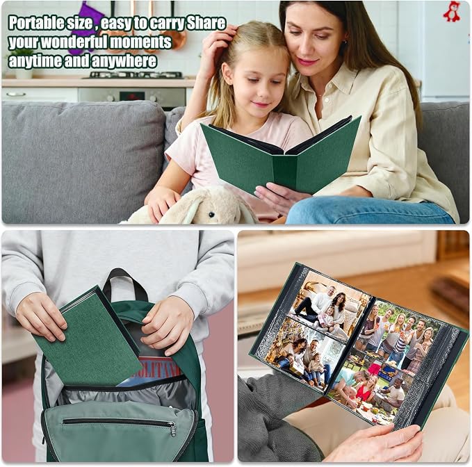 Photo Album 4x6 200 Pockets for Wedding Gifts,Linen Hardcover Picture Albums for Family Anniversary Baby Vacation Pictures - Image 6