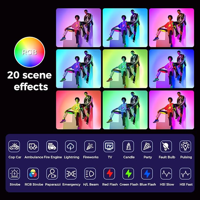 40W RGB Video Light, Rechargeable COB Continuous Output Lighting | LEEKAI C40 Handheld Spotlight 1-125% Brightness CRI≥95 2500K-6500K 12800mAh for Video Vlog Live Streaming Photography - Image 3