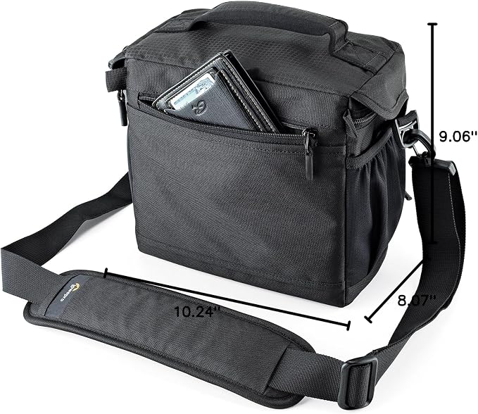 Lowepro LP37121, Nova 170 AW II Camera Bag, Fits DSLR with 24-105mm Attached Lens, Compact Photo Drone, 1-2 Additional Lenses, Flash, Black - Image 9