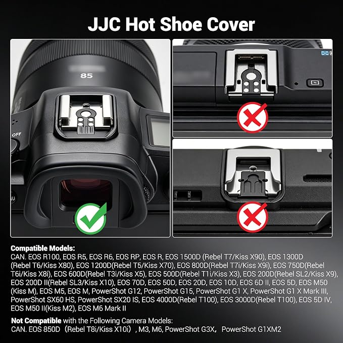 Upgraded Camera Hot Shoe Cover Protector Cap with Full Coverage for Canon EOS 7D 6D 5D Mark IV III II 1D Mark IV III II n 1D X II 1Ds R5 Rebel T7 T6 XSi T100 70D 60D 50D 40D 5DM4 5DM3 5DM2 6DM2 7DM2 - Image 2