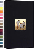 potricher Photo Album 4x6 Pictures, 300 Pockets, Linen Cover, Black | Linen Cover, Front Window, Large Capacity 4x6 Picture Albums, Photo Book for Family, Wedding, Anniversary, Baby, Keepsake by potricher