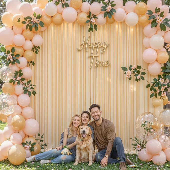 20x10 Dark Champagne Backdrop Curtain for Parties Wedding Baby Shower Wrinkle Free Photo Curtains Backdrop Drapes Fabric Decoration for Bridal Shower 5ft x 10ft,4 Panels - Image 4