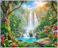Fabric 10x8ft Rainforest Backdrop Tropical Jungle Waterfall Banner | Summer Event Natural Scenery Photography Background, Kids Adult School Party Decorations, Classroom Photo Props, Polyester by ZTHMOEBACKDROP