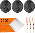 K&F CONCEPT 43mm Lens Cap, 9-in-1 Center Pinch Lens Cover + Anti-Loss | Keeper Leash + Microfiber Cleaning Cloth Kits Compatible with Nikon, Canon, Sony, Fujifilm Camera Lenses by KFCONCEPT