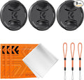 K&F CONCEPT 52mm Lens Cap, 9-in-1 Center Pinch Lens Cover + Anti-Loss | Keeper Leash + Microfiber Cleaning Cloth Kits Compatible with Nikon, Canon, Sony, Fujifilm Camera Lenses by KFCONCEPT